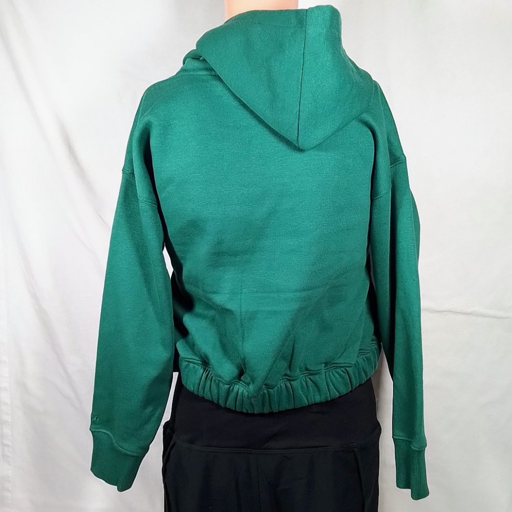 Girls' Cinch Bottom Hoodie-Highland Green-XS-Crop Top-Long Sleeve - Picture 3 of 4